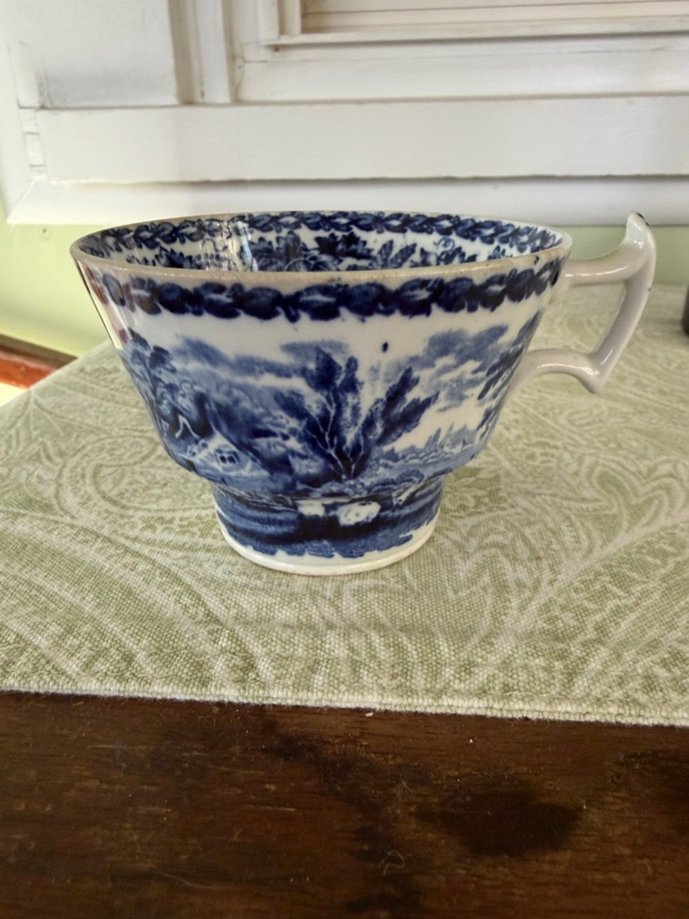 Blue and White Transferware Decorative Teacup - Classic Home Art